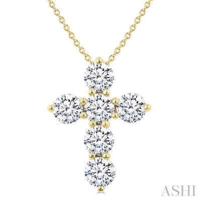 6 Stone Cross Diamond Fashion Pendant