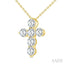 6 Stone Cross Diamond Fashion Pendant