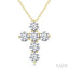 6 Stone Cross Diamond Fashion Pendant