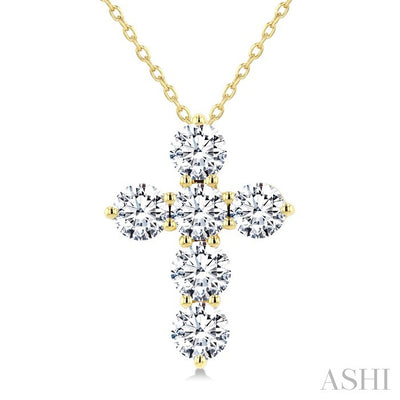 6 Stone Cross Diamond Fashion Pendant