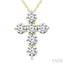 6 Stone Cross Diamond Fashion Pendant