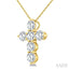 6 Stone Cross Diamond Fashion Pendant