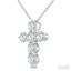 6 Stone Cross Diamond Fashion Pendant