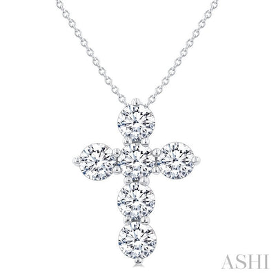 6 Stone Cross Diamond Fashion Pendant