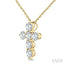 6 Stone Cross Diamond Fashion Pendant