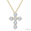 6 Stone Cross Diamond Fashion Pendant