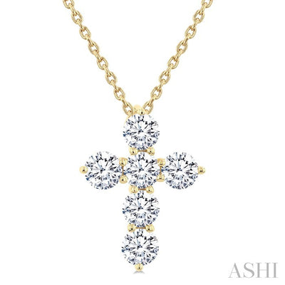 6 Stone Cross Diamond Fashion Pendant