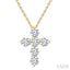 6 Stone Cross Diamond Fashion Pendant