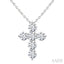 6 Stone Cross Diamond Fashion Pendant