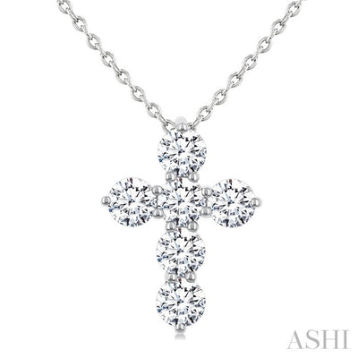 6 Stone Cross Diamond Fashion Pendant
