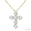6 Stone Cross Diamond Fashion Pendant