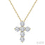 6 Stone Cross Diamond Fashion Pendant