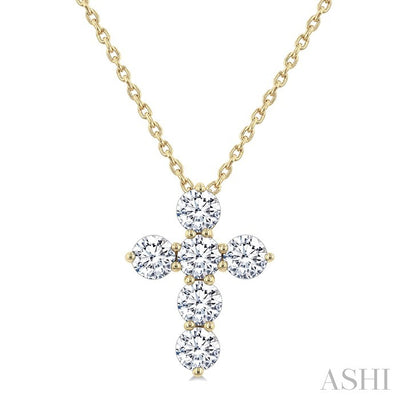6 Stone Cross Diamond Fashion Pendant