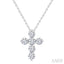 6 Stone Cross Diamond Fashion Pendant