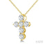 6 Stone Cross Diamond Fashion Pendant