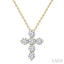 6 Stone Cross Diamond Fashion Pendant
