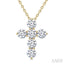 6 Stone Cross Diamond Fashion Pendant