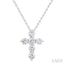 6 Stone Cross Diamond Fashion Pendant