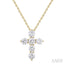 6 Stone Cross Diamond Fashion Pendant