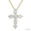 6 Stone Cross Diamond Fashion Pendant