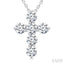 6 Stone Cross Diamond Fashion Pendant