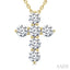 6 Stone Cross Diamond Fashion Pendant