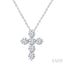 6 Stone Cross Diamond Fashion Pendant