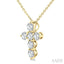 6 Stone Cross Diamond Fashion Pendant