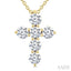 6 Stone Cross Diamond Fashion Pendant
