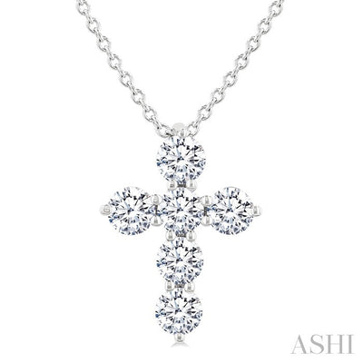 6 Stone Cross Diamond Fashion Pendant