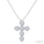 6 Stone Cross Diamond Fashion Pendant