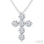 6 Stone Cross Diamond Fashion Pendant
