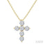 6 Stone Cross Diamond Fashion Pendant
