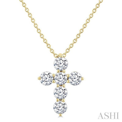 6 Stone Cross Diamond Fashion Pendant