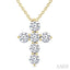 6 Stone Cross Diamond Fashion Pendant