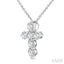 6 Stone Cross Diamond Fashion Pendant
