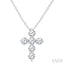6 Stone Cross Diamond Fashion Pendant