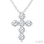 6 Stone Cross Diamond Fashion Pendant