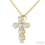 6 Stone Cross Diamond Fashion Pendant