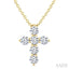 6 Stone Cross Diamond Fashion Pendant