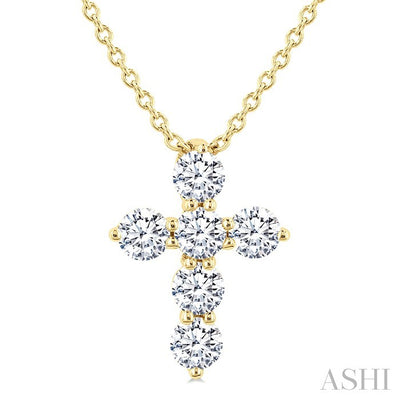 6 Stone Cross Diamond Fashion Pendant