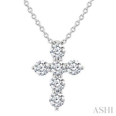 6 Stone Cross Diamond Fashion Pendant