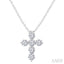 6 Stone Cross Diamond Fashion Pendant