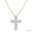 6 Stone Cross Diamond Fashion Pendant