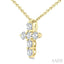 6 Stone Cross Diamond Fashion Pendant