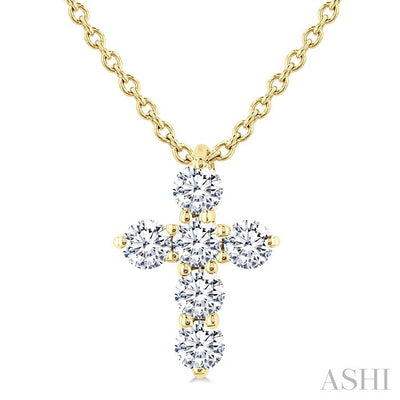 6 Stone Cross Diamond Fashion Pendant