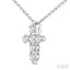 6 Stone Cross Diamond Fashion Pendant