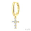 Cross Petite Diamond Fashion Hoop Earrings