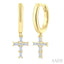 Cross Petite Diamond Fashion Hoop Earrings