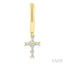 Cross Petite Diamond Fashion Hoop Earrings